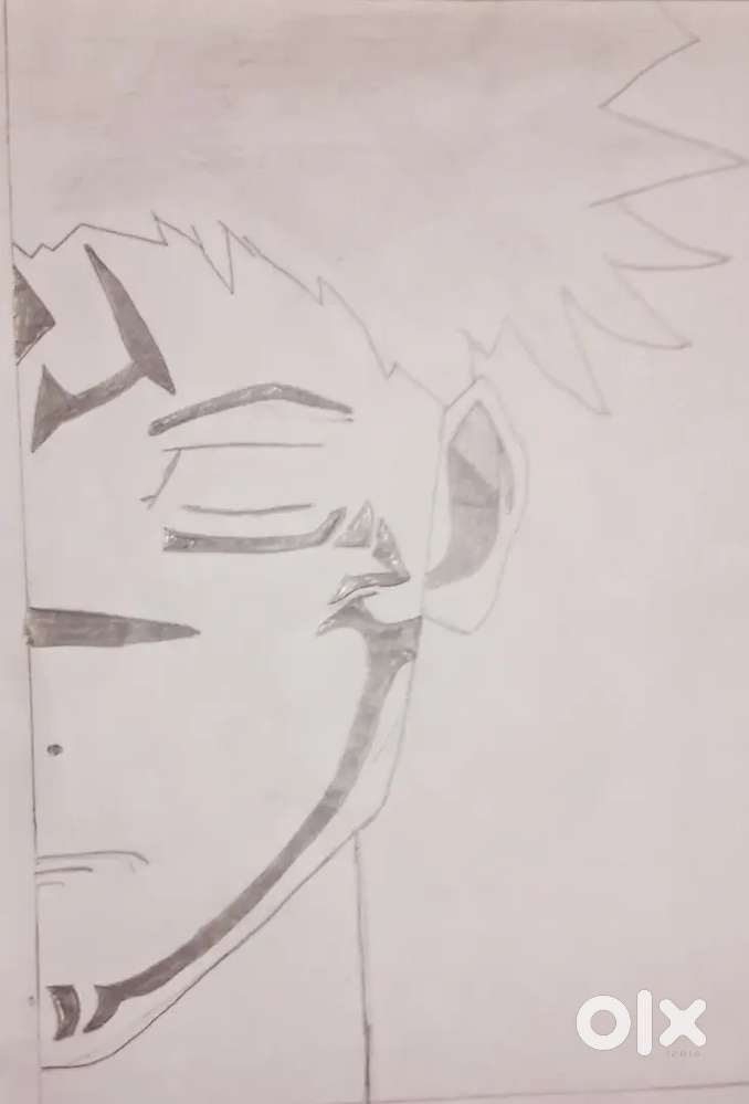 Sukuna half face drawing
