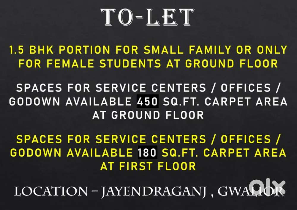 SMALL PORTION FOR FAMILY & GIRLS, OFFICE & GODOWN SPACE COMMERCIAL USE