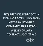 DOMINOS PIZZA DELIVERY JOB COMPANY BIKE COMPANY PETROL