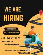 We are hiring delivery boys or girls. Full time-Part time