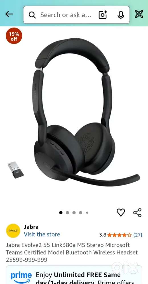 Jabra Evolve2 55 Link380a Headset