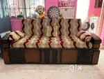 Wooden sofa cum bed +wooden cot +wooden table