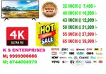 55 INCH SMART LED TV 4K UDH @ 27,999 /-