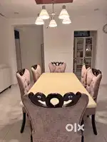 6 seater dining table with marbal in teak wood only available in STARF