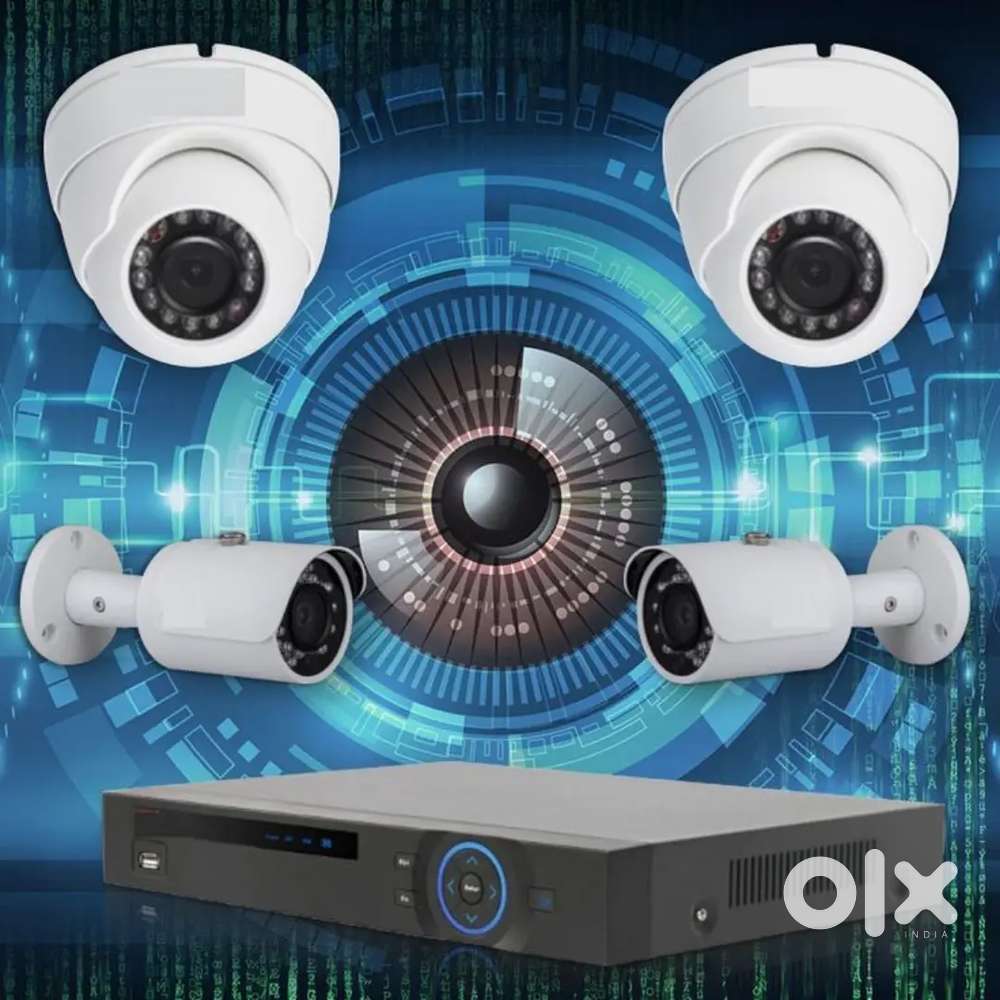 4 cctv HD camera complete setup