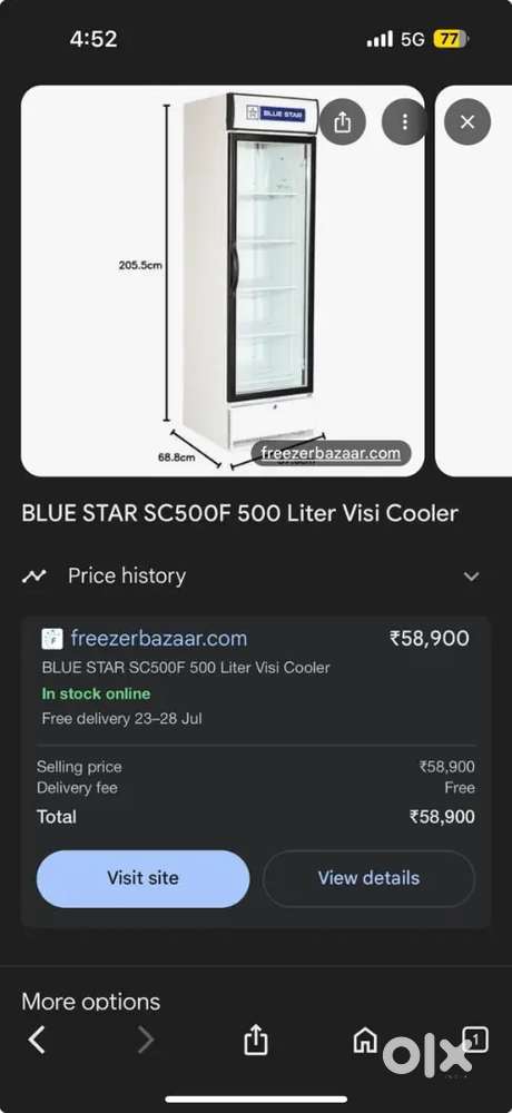 Fridge visi cooler and chulha and steel stand