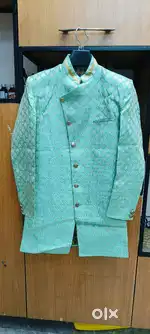 Manyavar Mint Green Indo-Western Trouser Set