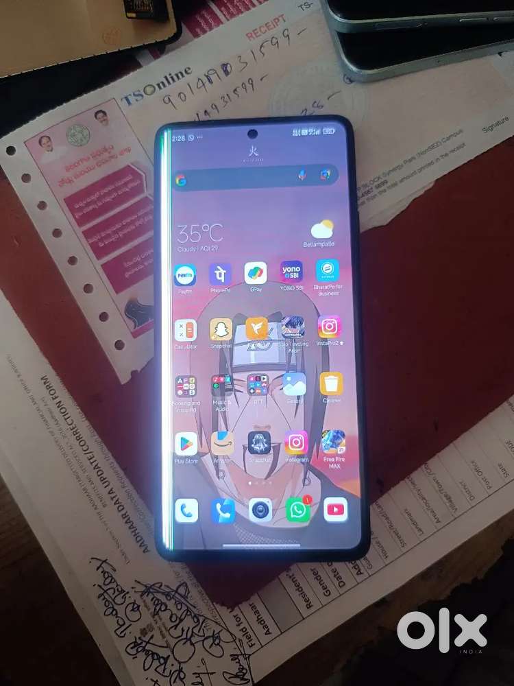 Mi 11 t pro 12 gb 256 memory lines on display battery new assume c