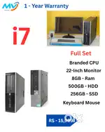 NEW Full Set  Branded CPU - i5 Process  Hard disk - 500GB  Monitor