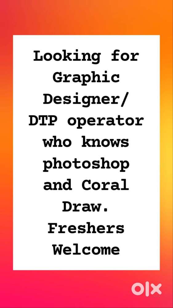 Looking for Graphic Designer/ DTP operator