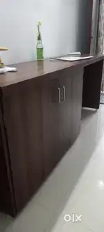 Book shelf with long desk