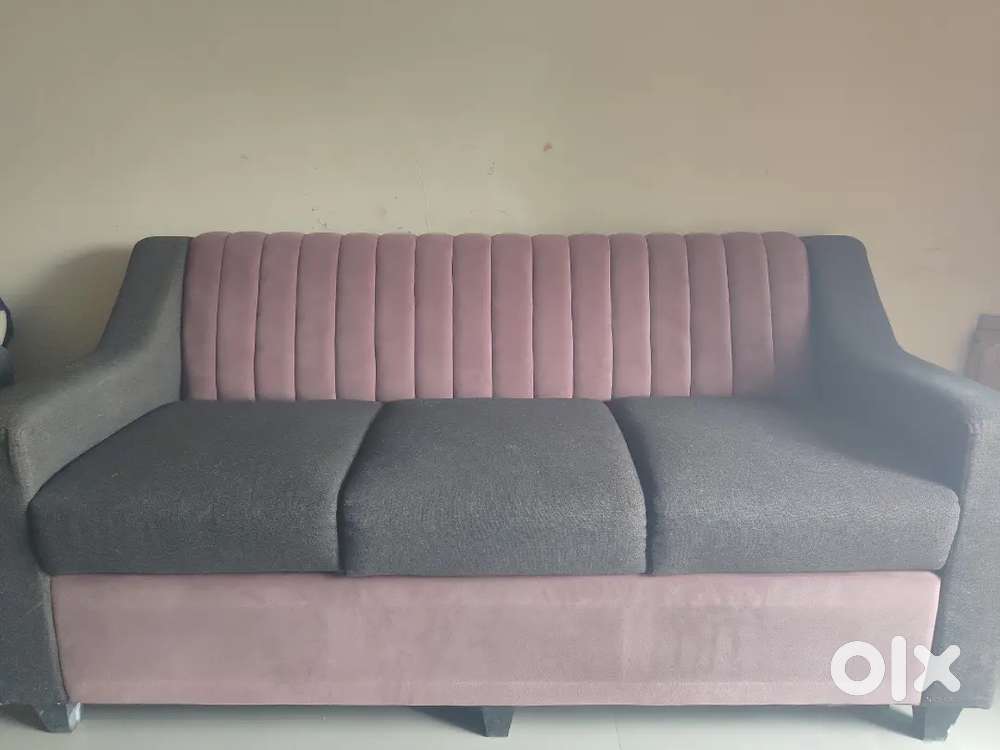 Spring Sofa for Sale-:Peach and brown colour.