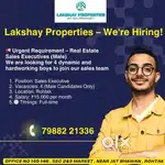 Urgent requirement 2 computer operator& 2 real estate sell executive