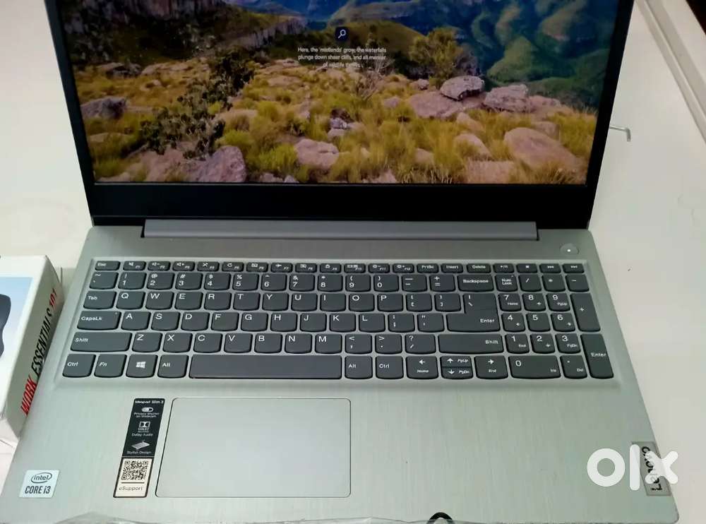 Lenovo Ideapad slim 3 laptop with bag and mouse