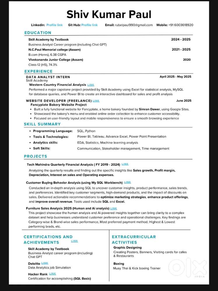 Advance excel, MySQL and python