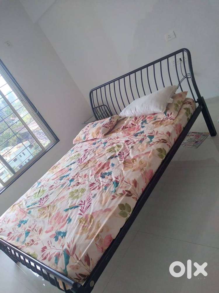 Metal Queen size Bed with side tables