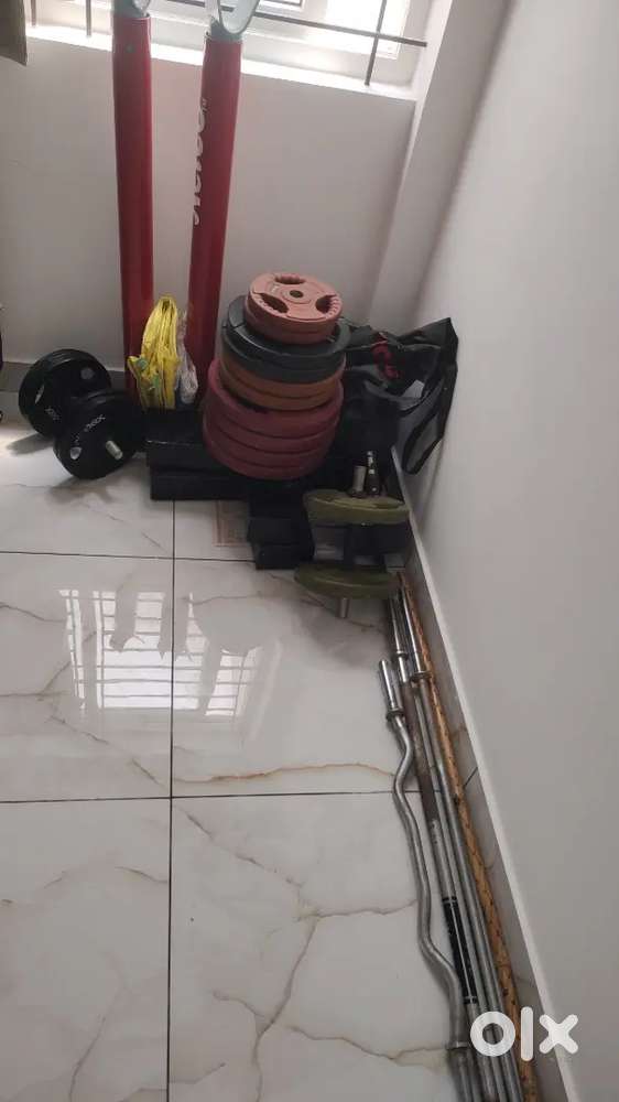 Gym weights, Dumbell, Bar and Squat sets