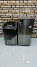 Chrome finish combo lg single door and lg automatic washing machine