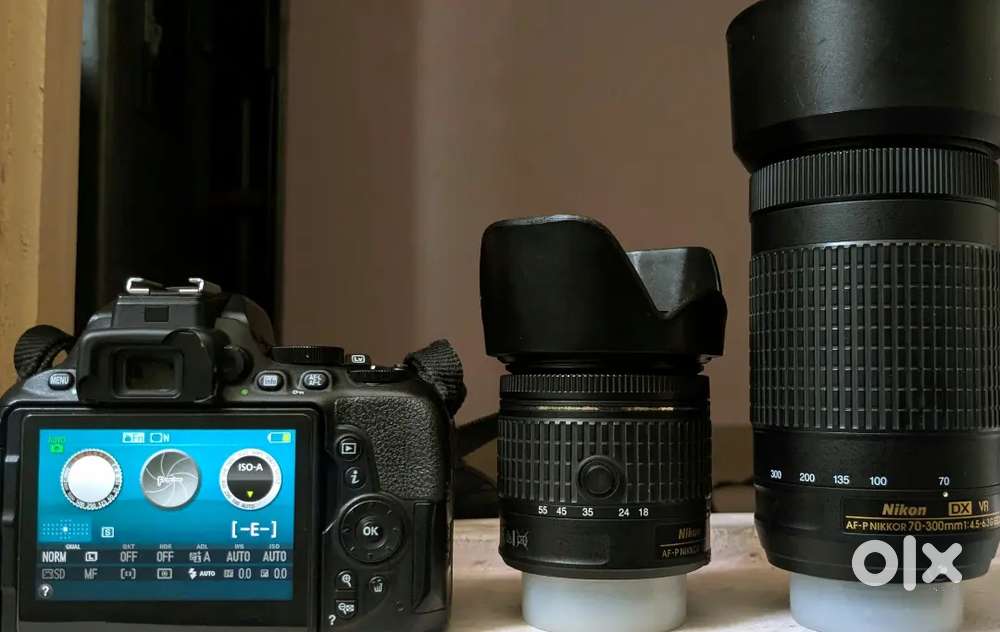 Nikon D5600 DSLR Camera body with dual Lens: 18-55mm and 70-300mm