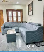 L SHAPE SOFA WITH ADJUSTABLE HEADREST AND DIMOND STITCH MODAL