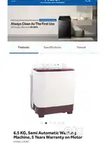 Haier 6.5 KG, Semi Automatic Washing Machine Brand New