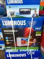 1050va + 150ah luminous inverter luminous tall tublur battery 19,500₹₹