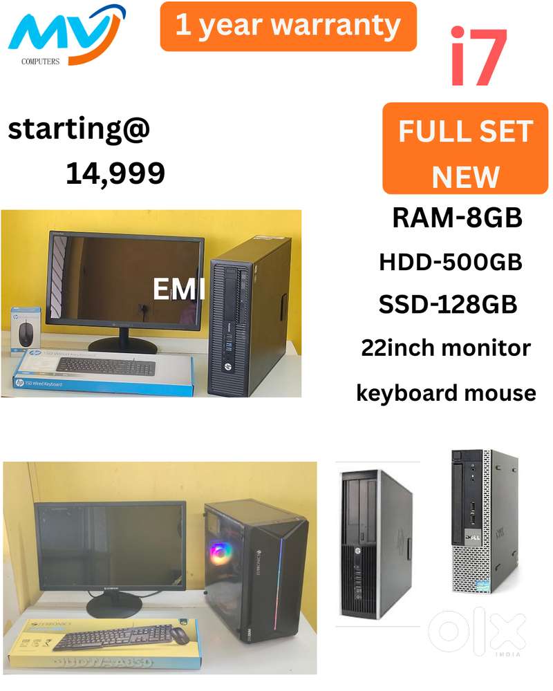 Full Set @ Low Price  CPU - Branded Intel  Hard Disk - 500GB