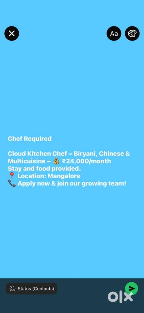 Chef /Cook required