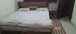 Double bed hydraulic king size storage bed with side table
