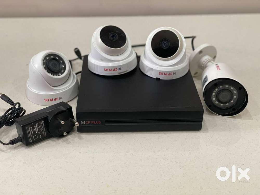 CP Plus 4 CCTV Camera Set+4-Channel DVR+1TB HDD–Fully Working