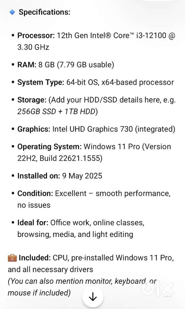 Excellent New Condition Desktop for sell