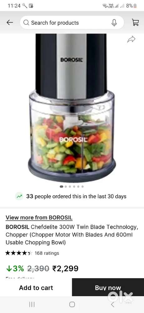 Borosil vegetables Chopper new hai