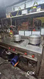 Stainless Steel Double counter with glass wall