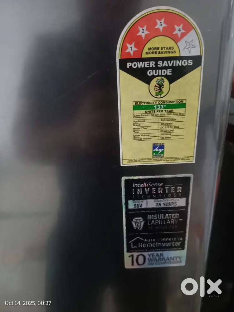 Whirlpool 215L Refrigerator – Excellent Condition  Inverter  4 Star