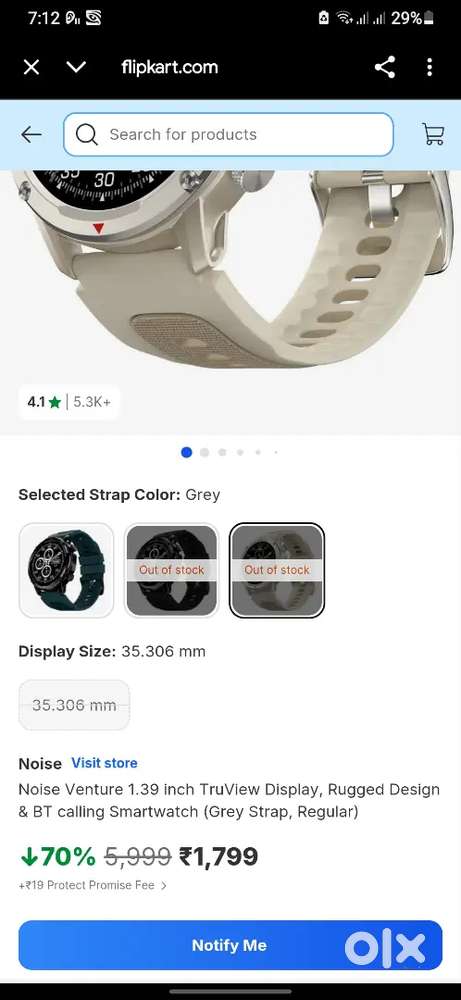 Noise Venture 1.39 inch TruView Display, Rugged Design & BT calling