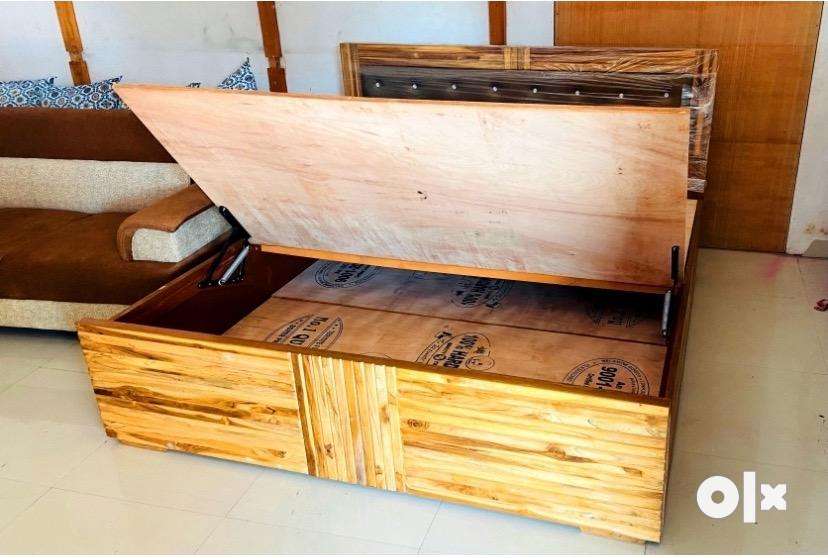 15 years gurantee pure wooden box wala bed