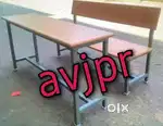 New iron frame with wooden top school bench set School furniture