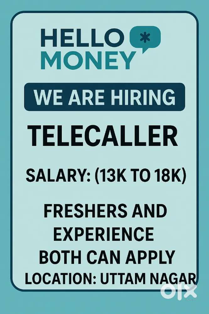 Hiring telecaller - join Hello money Pvt. Ltd. Today