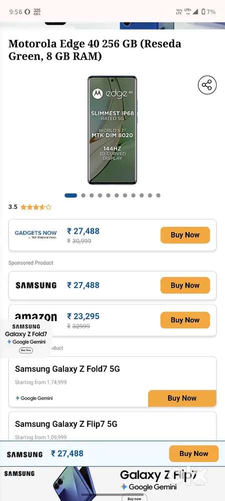 Motor edge 40 sell or exchange 8gb 256gb