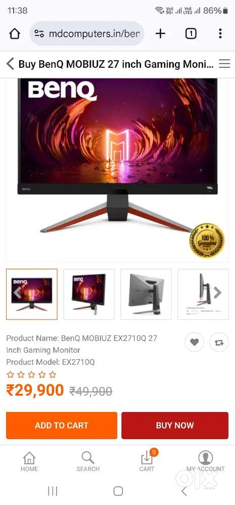 BENQ 27 INCH IPS 2K 165HZ MONITOR