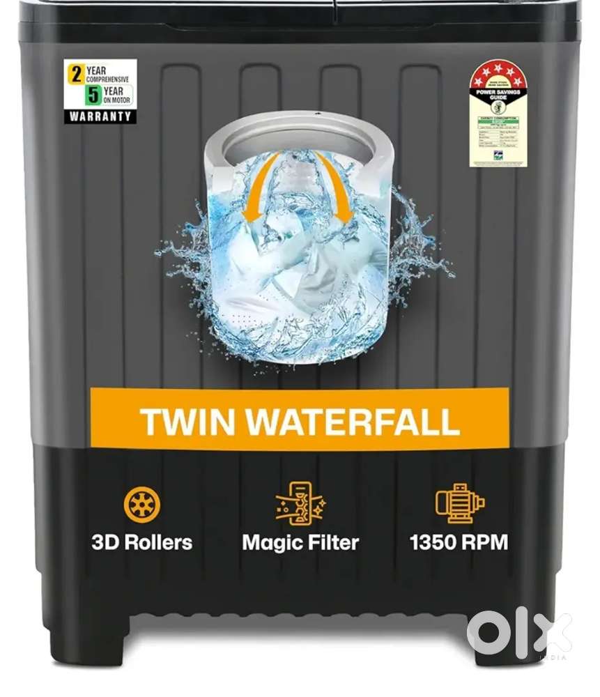 ₹0/- डाउन पेमेंट 
8kg washing machine 5 years warranty
