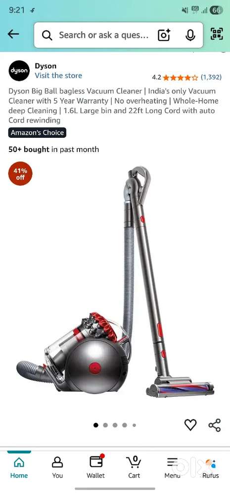 Dyson Vaccum Cleaner Big ball 5 years warrenty