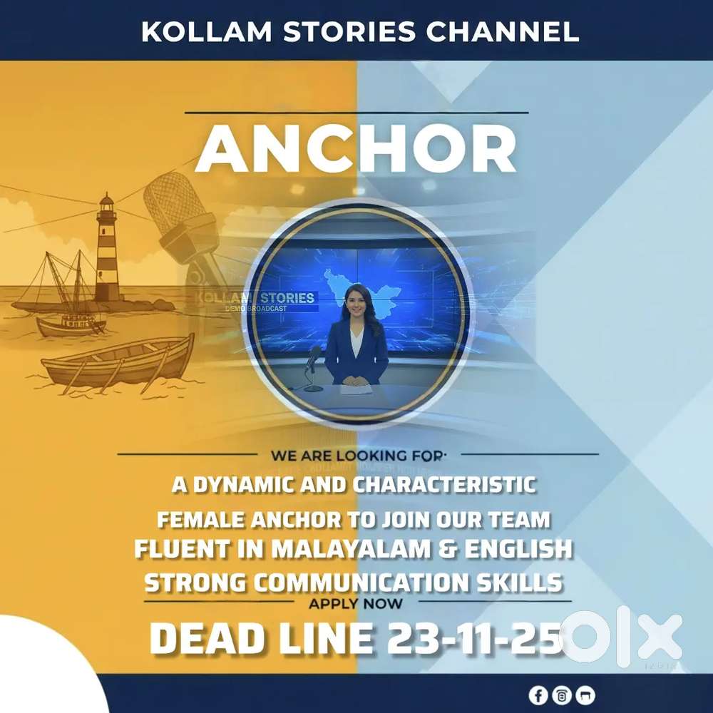 Need female Anchor for kollam stories