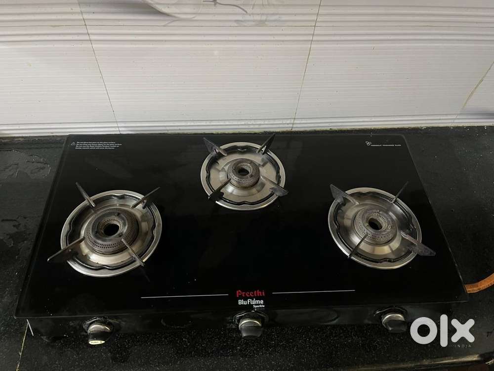Preethi Blu Flame Sparkle Glass top 3 Burner