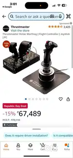 Thrustmaster flight simulator stick in stock