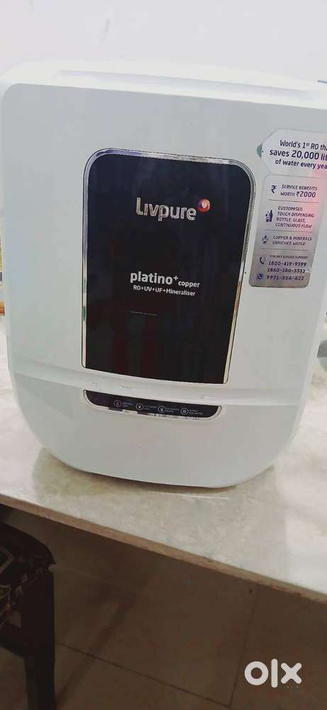 Livpure Platino+ Copper RO+UV+UF+Mineraliser 1.6+ years old