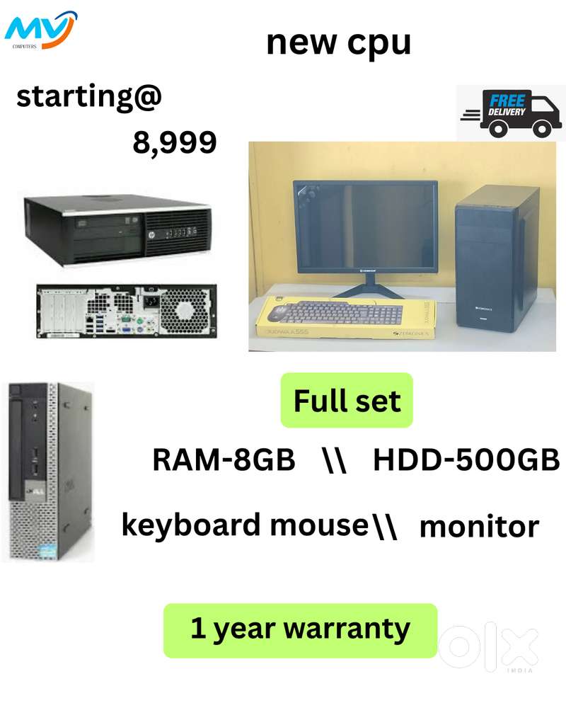 Hard Disk - 500GB  SSD- 128 GB  Branded Full Set  CPU - new Process