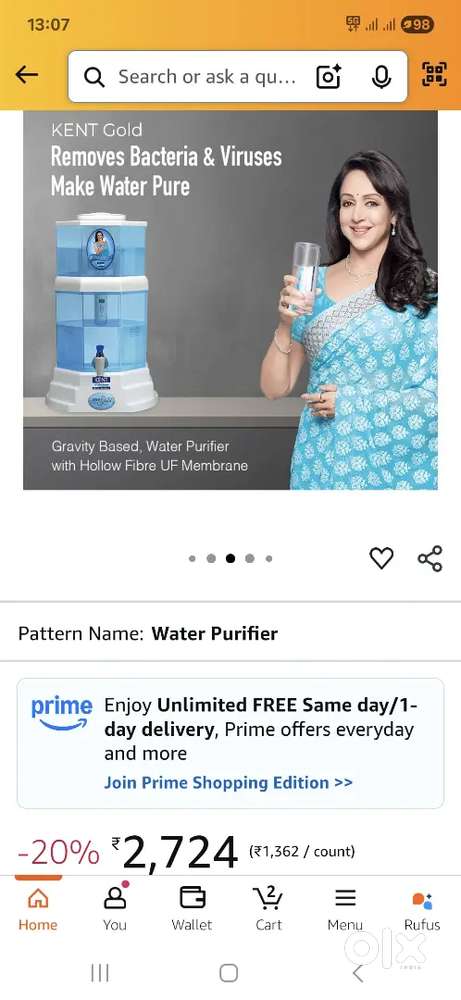 Kent R.O. water purifier