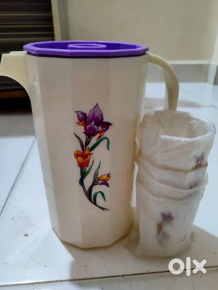Stylish Floral Design Water Jug with Glasses - Perfect for Home