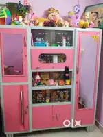 2 years old steel showcase almirah in good condition (negotiable)